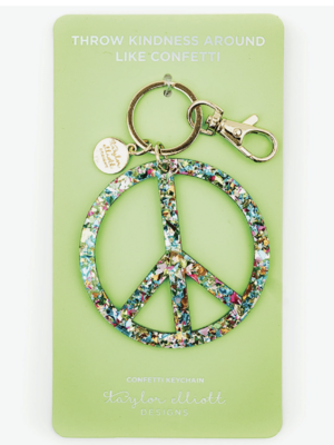 Multicolor Peace Sign Keychain