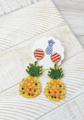 Pineapple Beaded Earrings