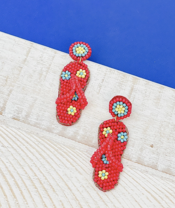 Flip Flop Beaded Earrings