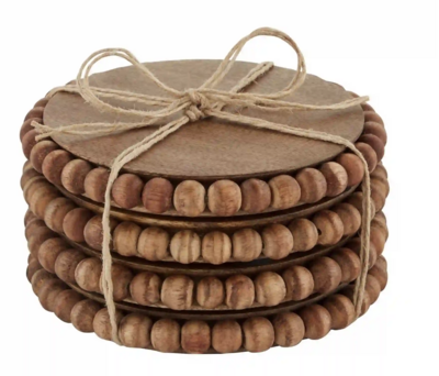 Beaded Wooden Coasters