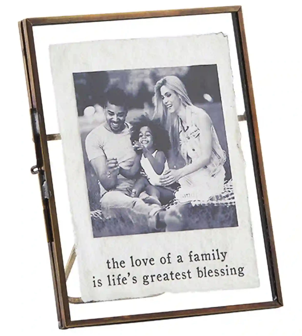 Family Glass Brass Frame
