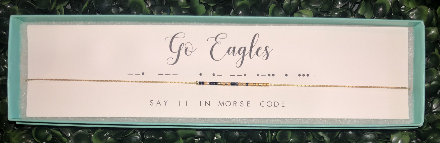 Dot and Dash Necklace- Go Eagles
