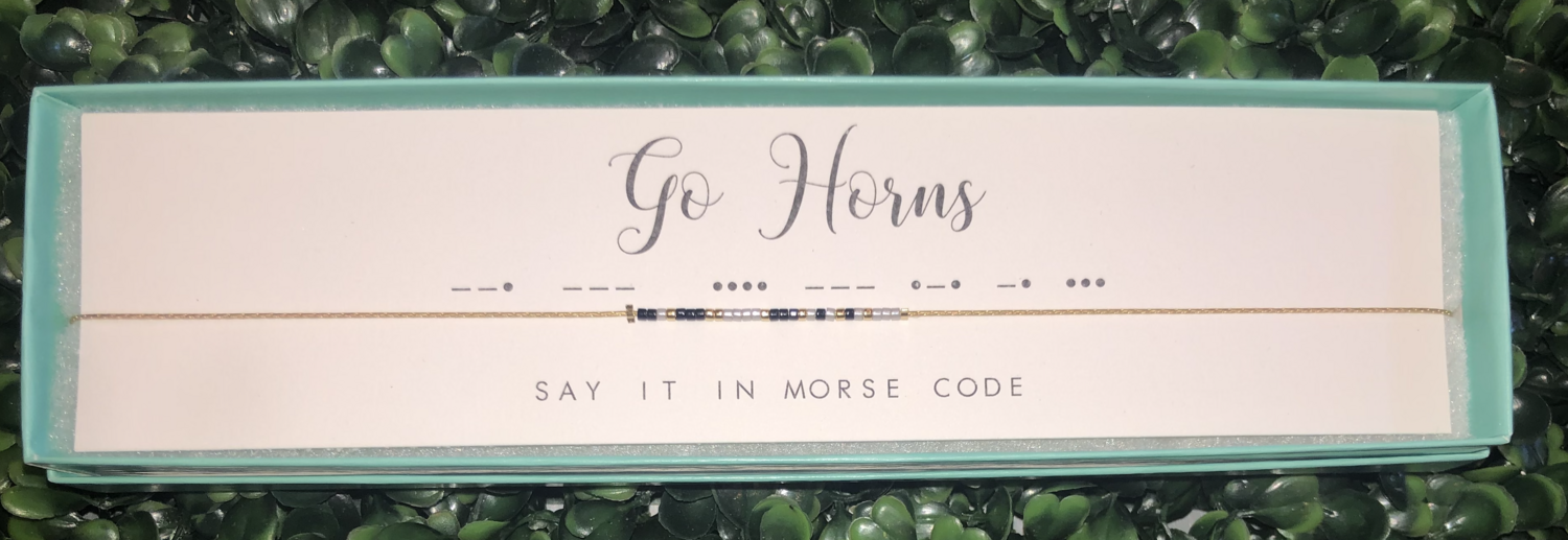 Dot and Dash Necklace- Go Horns