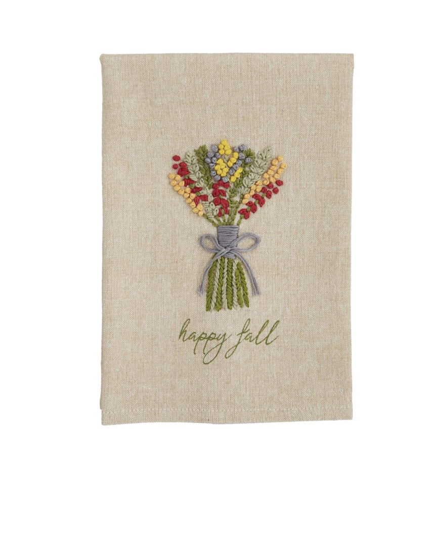 Happy Fall French Knot Towel