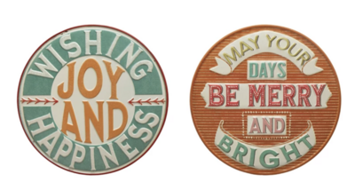 Bright Circle Metal Christmas Signs
