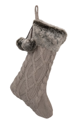 Tan Stocking with Fur