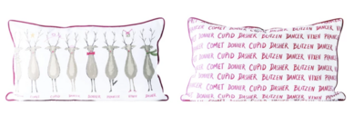 12 Reindeer Names Pillow