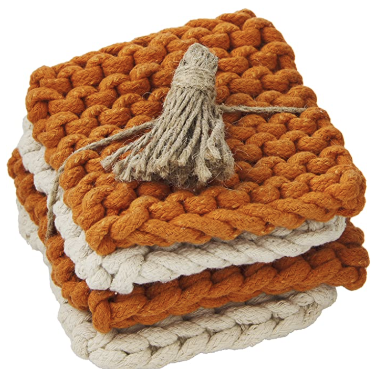 Orange Crochet Coasters