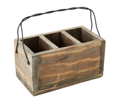 Reclaimed Wood 3 Hole Utensil Holder 