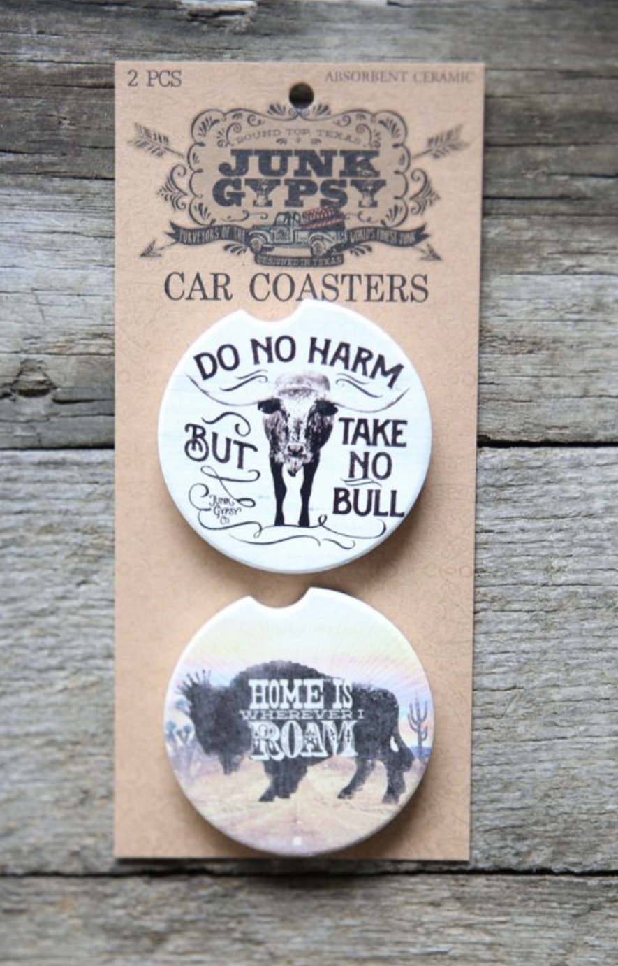 No Bull/Roam Car Coasters