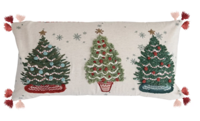 Pink and Red Long Christmas Tree Pillow
