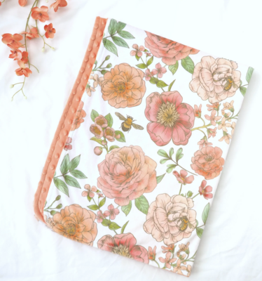 Pink Floral Baby Blanket