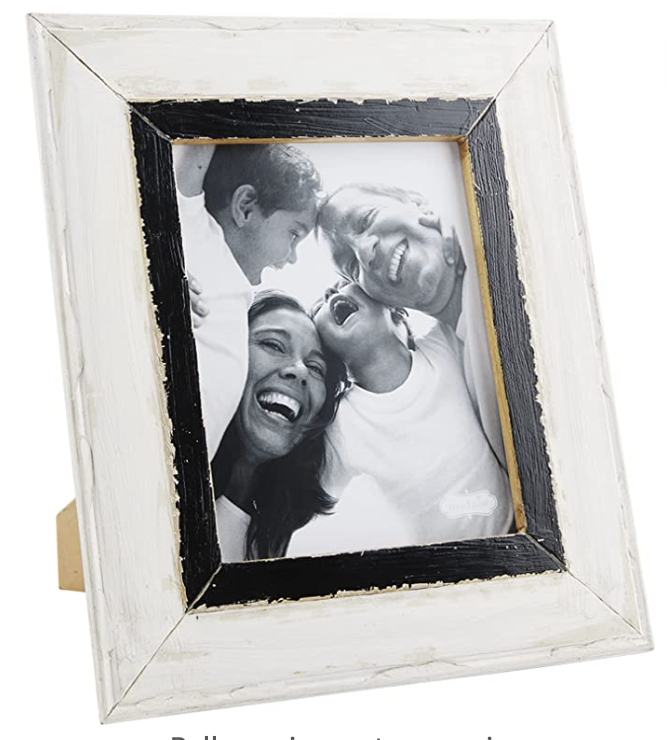 Black and White Distressed Wood Frame 8x10