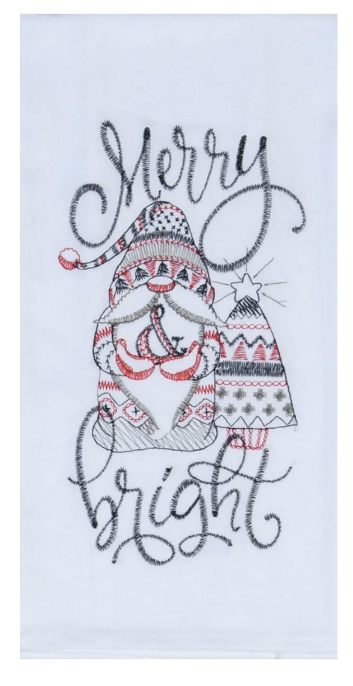 Christmas with my Gnomies Tea Towel