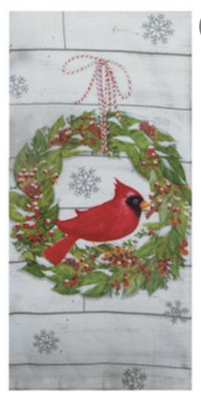 Cardinal Wreath Tea Towel
