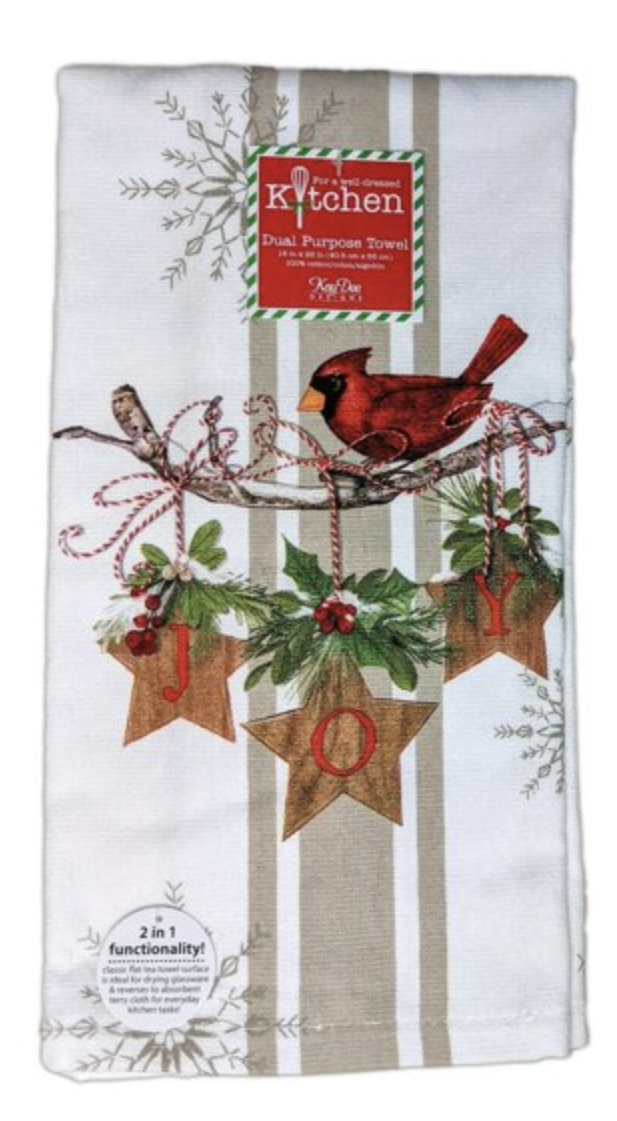 Joy Cardinal Tea Towel