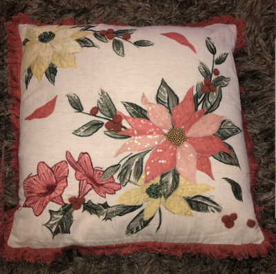Pink Poinsettia Pillow
