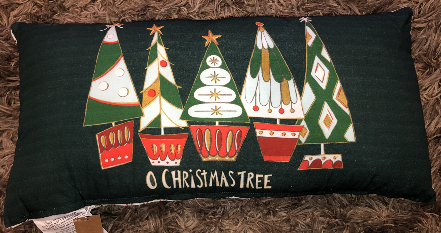 Green O Christmas Tree Pillow