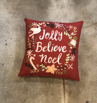 Jolly Believe Noel Pillow