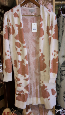 M Cow Print Cardigan