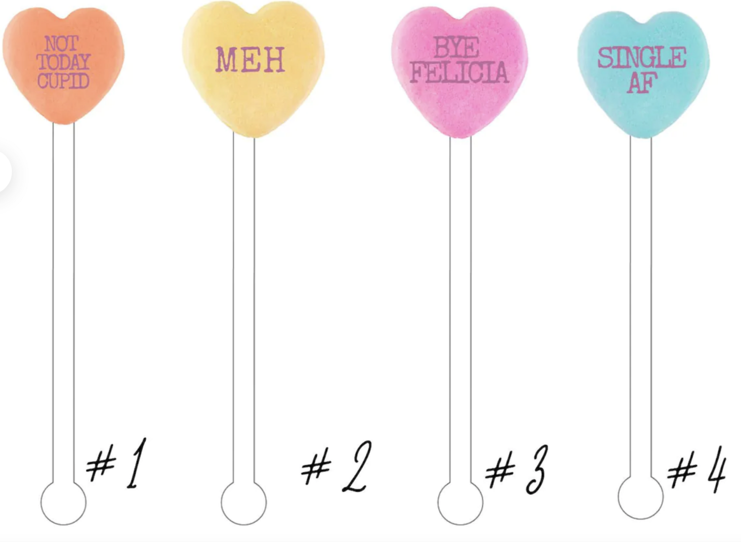 Swizzle Stir Stix- Conversation Hearts