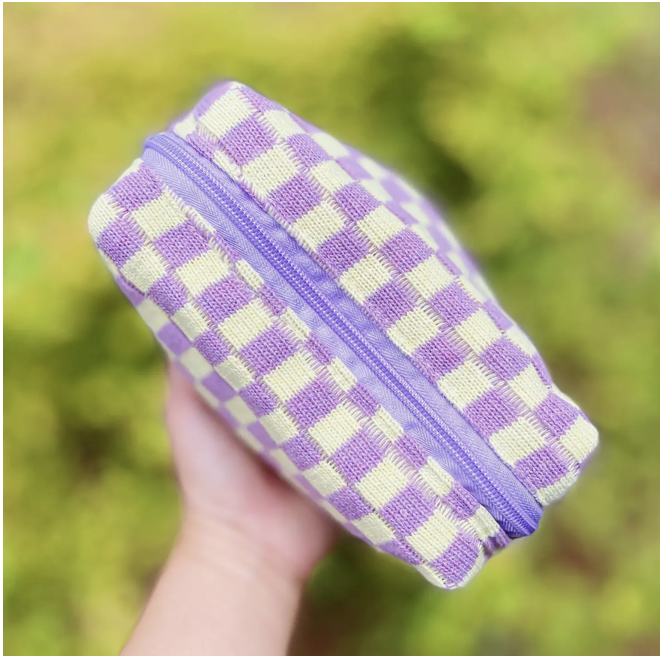 Check Yourself Lavender Cosmetic Bag