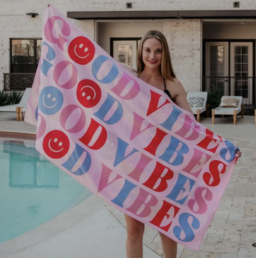 Quick Dry Towel- Happy Vibes