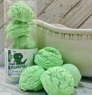 Green Dino Burps Bath Bombs