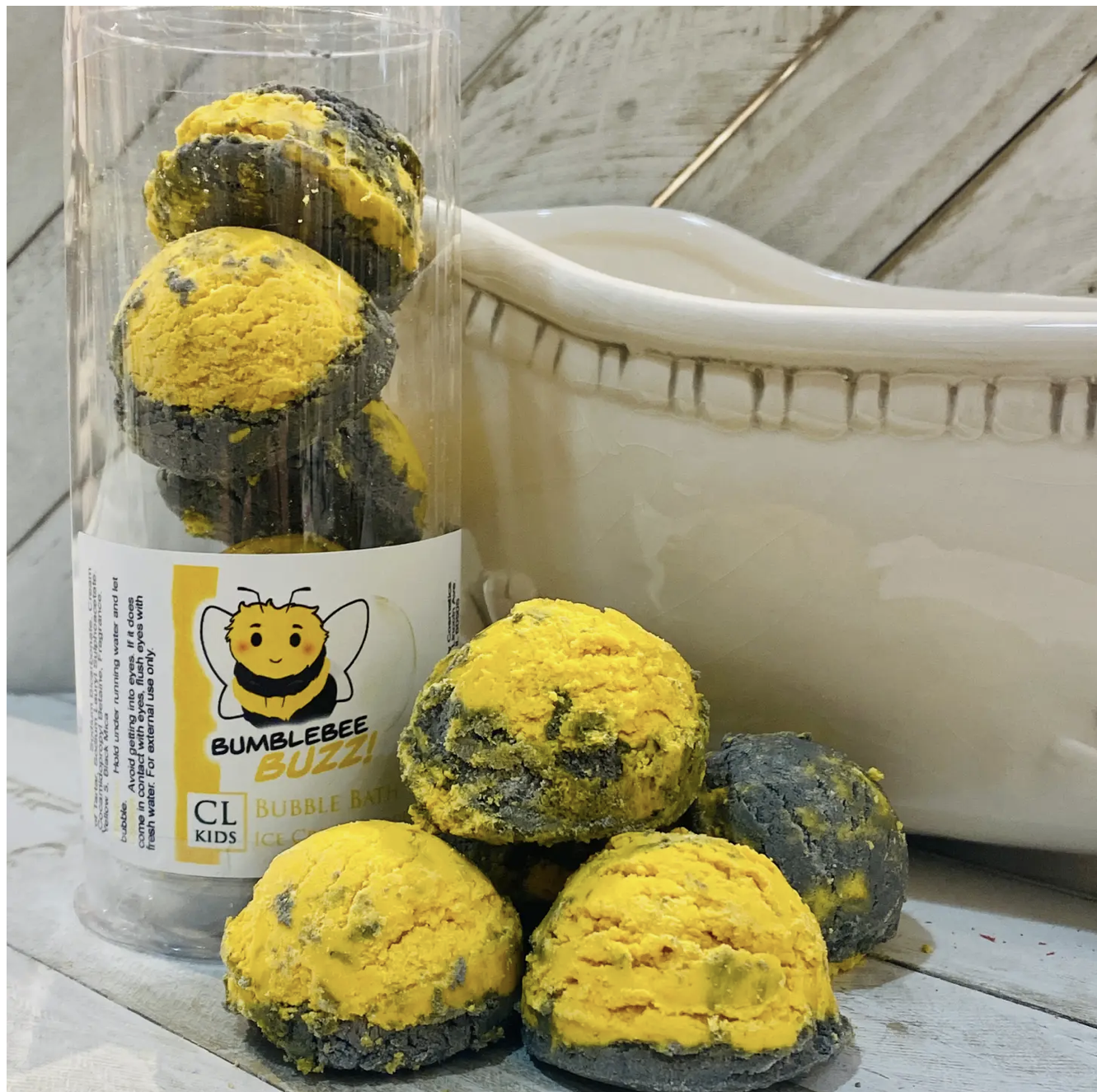 Yellow and Black Bumblebee Buzz Bath Bombs