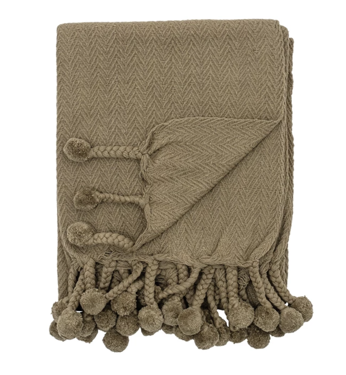 Green blanket w/ PomPoms