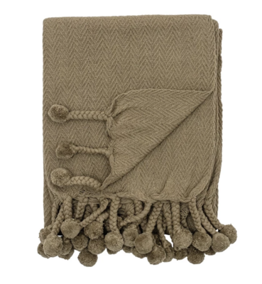 Green blanket w/ PomPoms