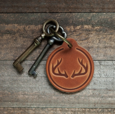 Antler Leather Keychain