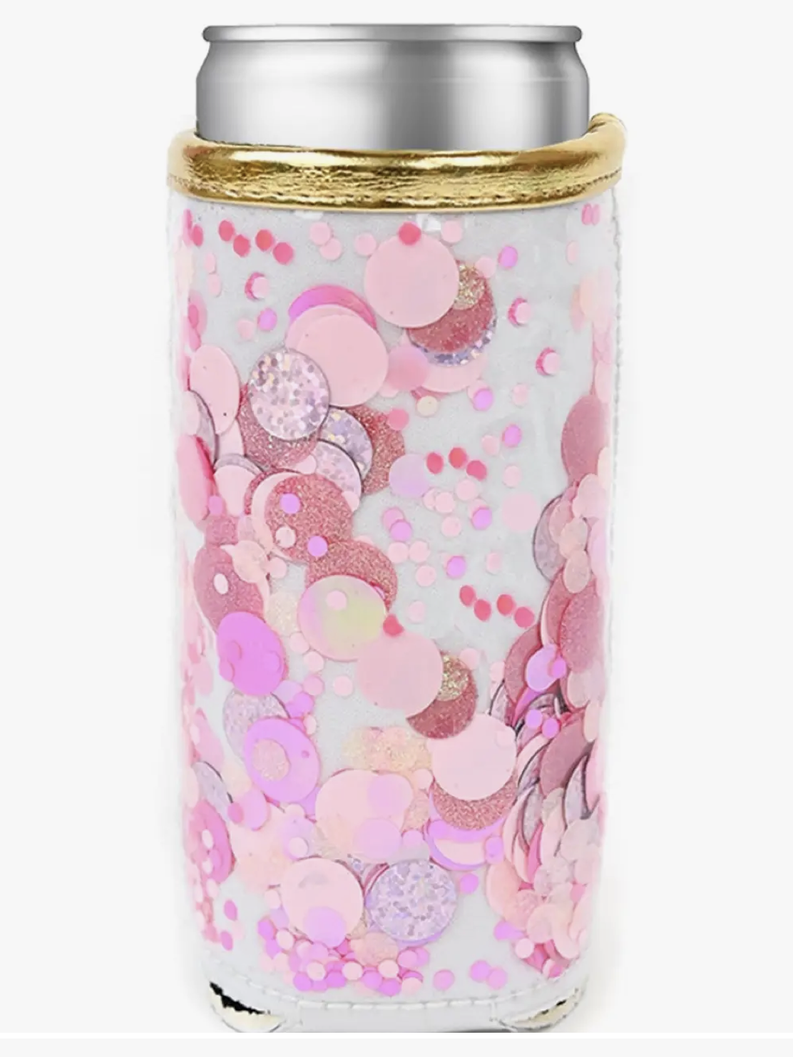 Pink Confetti Can Cooler