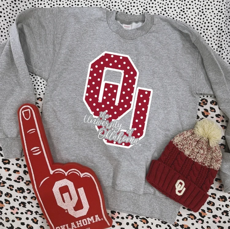 OU Polkadot Logo Sweatshirt - XL