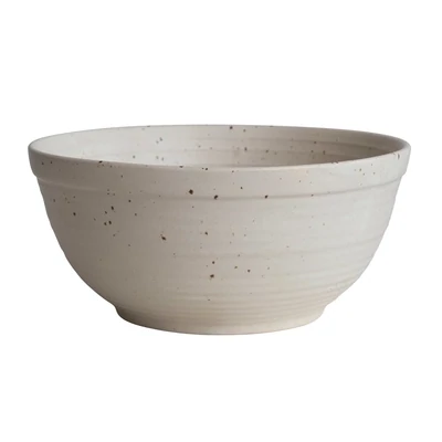 Round Cream Stoneware Bowl