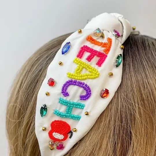 Teach Beaded Headband