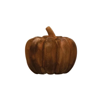 Hand Carved Wooden Pumpkin