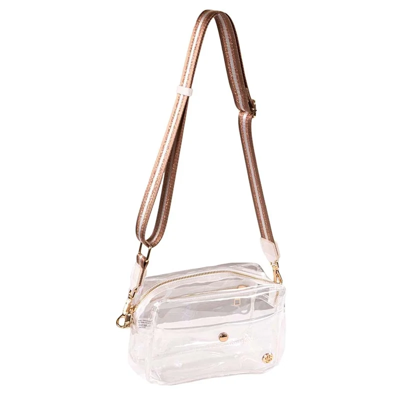 Clear gold stadium bag