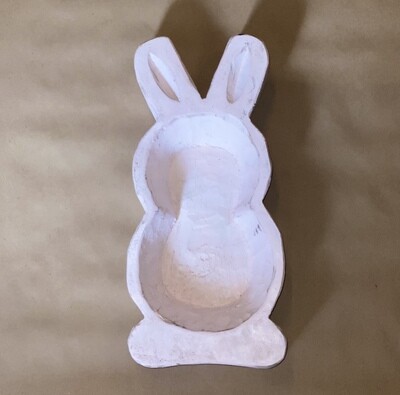 Wooden Bunny Bowl