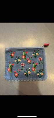 Blue Cactus Pouch