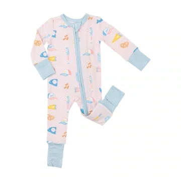 Softball 2 Way Zipper Romper - 0-3M