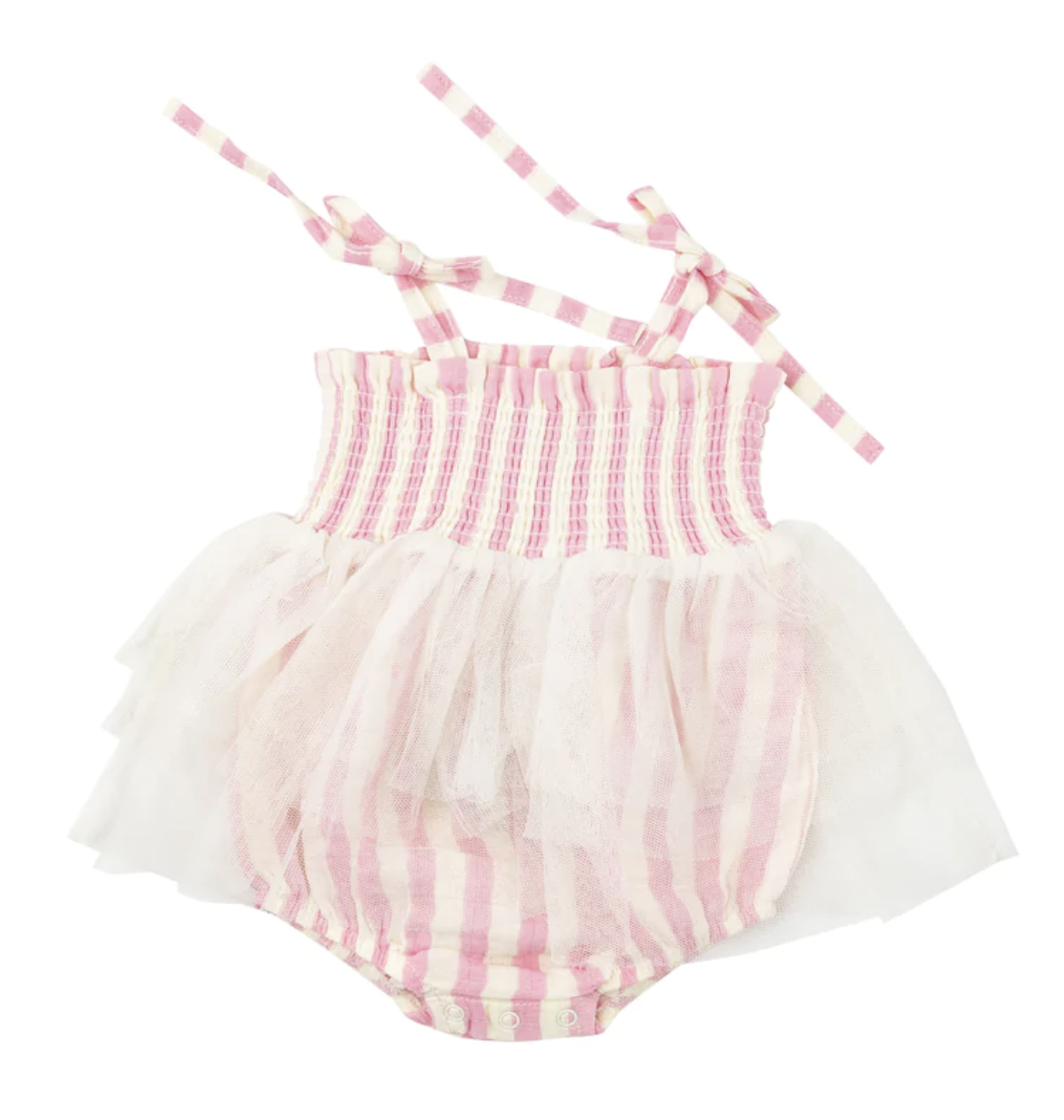 Pink Stripe Tutu Bubble - 0-6M