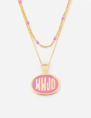 WWJD pink necklace set