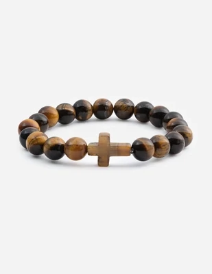 Tiger Eye Cross Bracelet Medium 