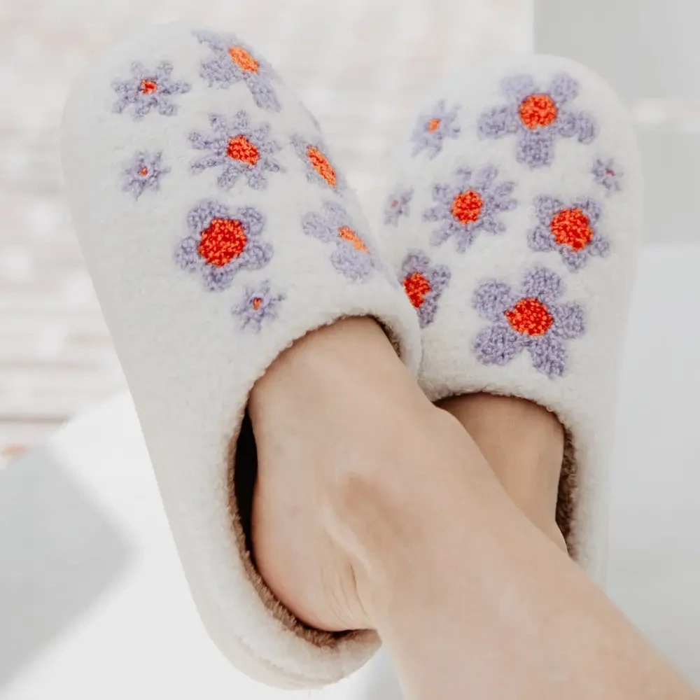 Purple Daisy Slippers S/M