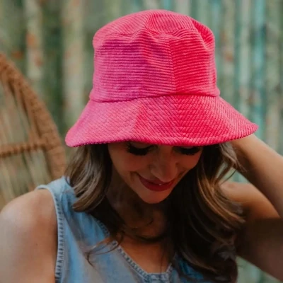 Pink Corduroy Bucket Hat