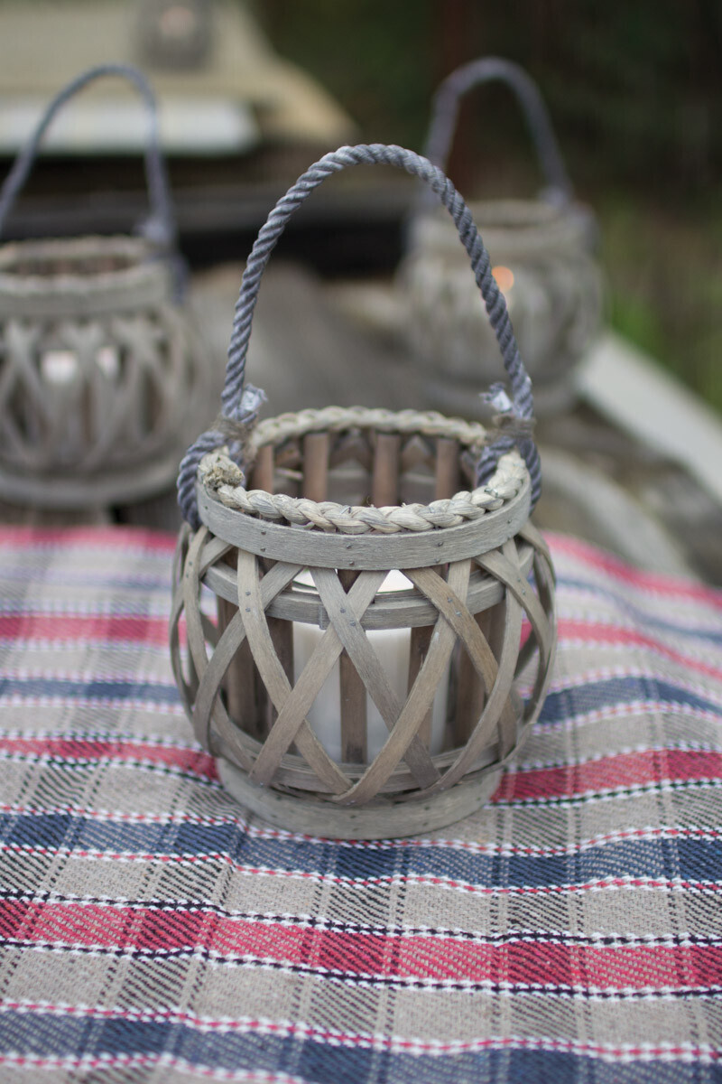 Grey willow Votive Lanterns with glass
