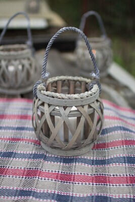 Grey willow Votive Lanterns with glass