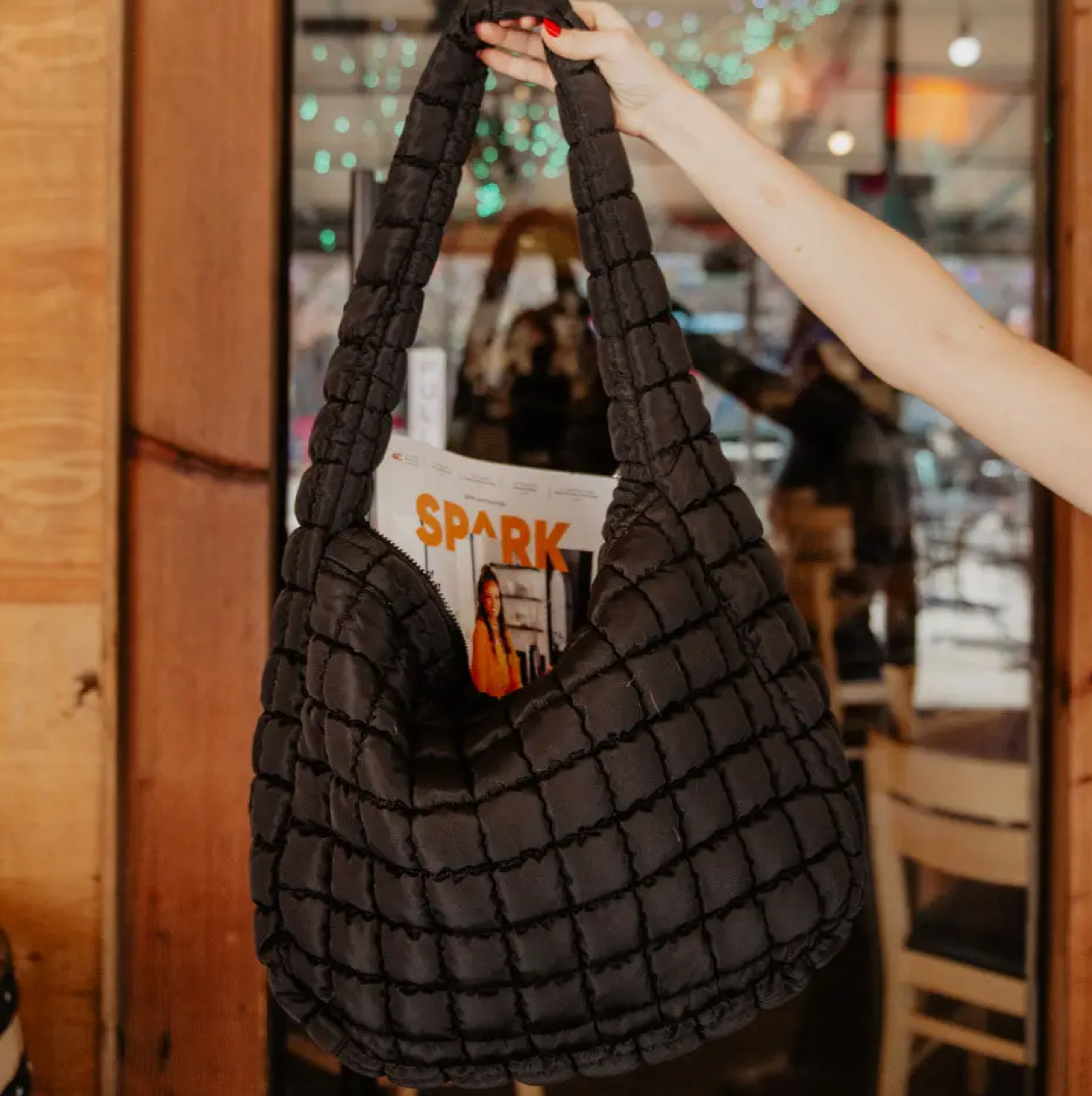 Black Puffer Tote