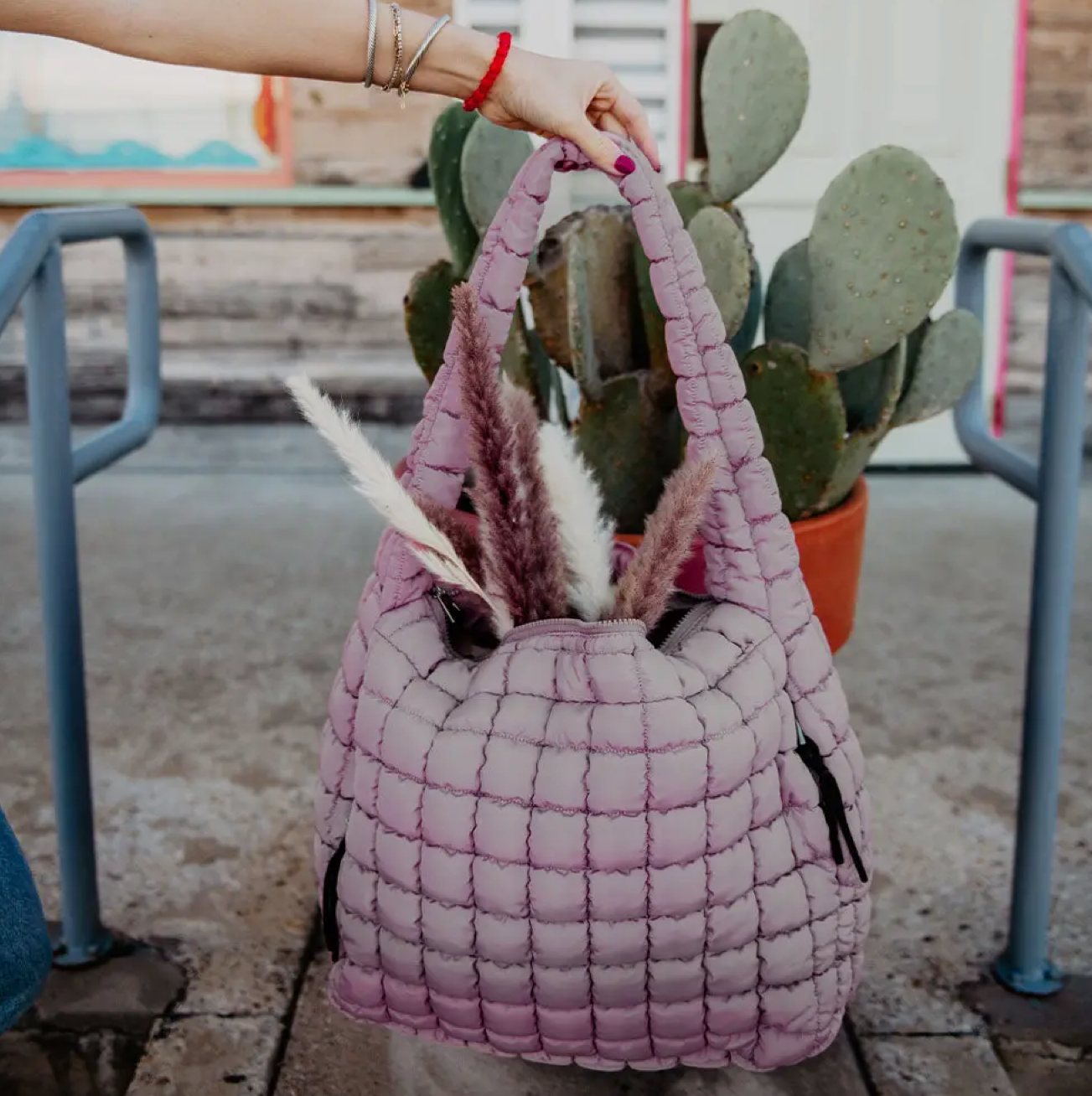 Mauve Puffer Tote